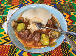 "fufu," a common item in the West African diet.